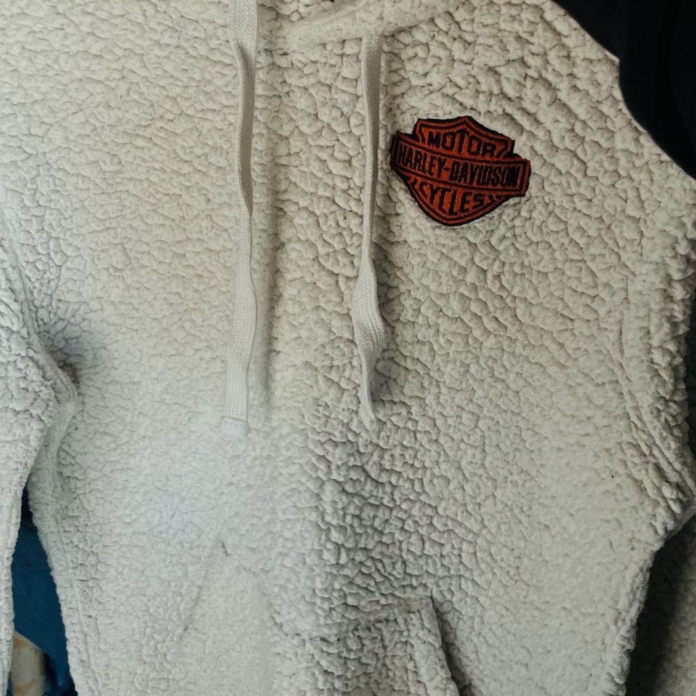 Harley-Davidson Cream and Black Sherpa Pullover